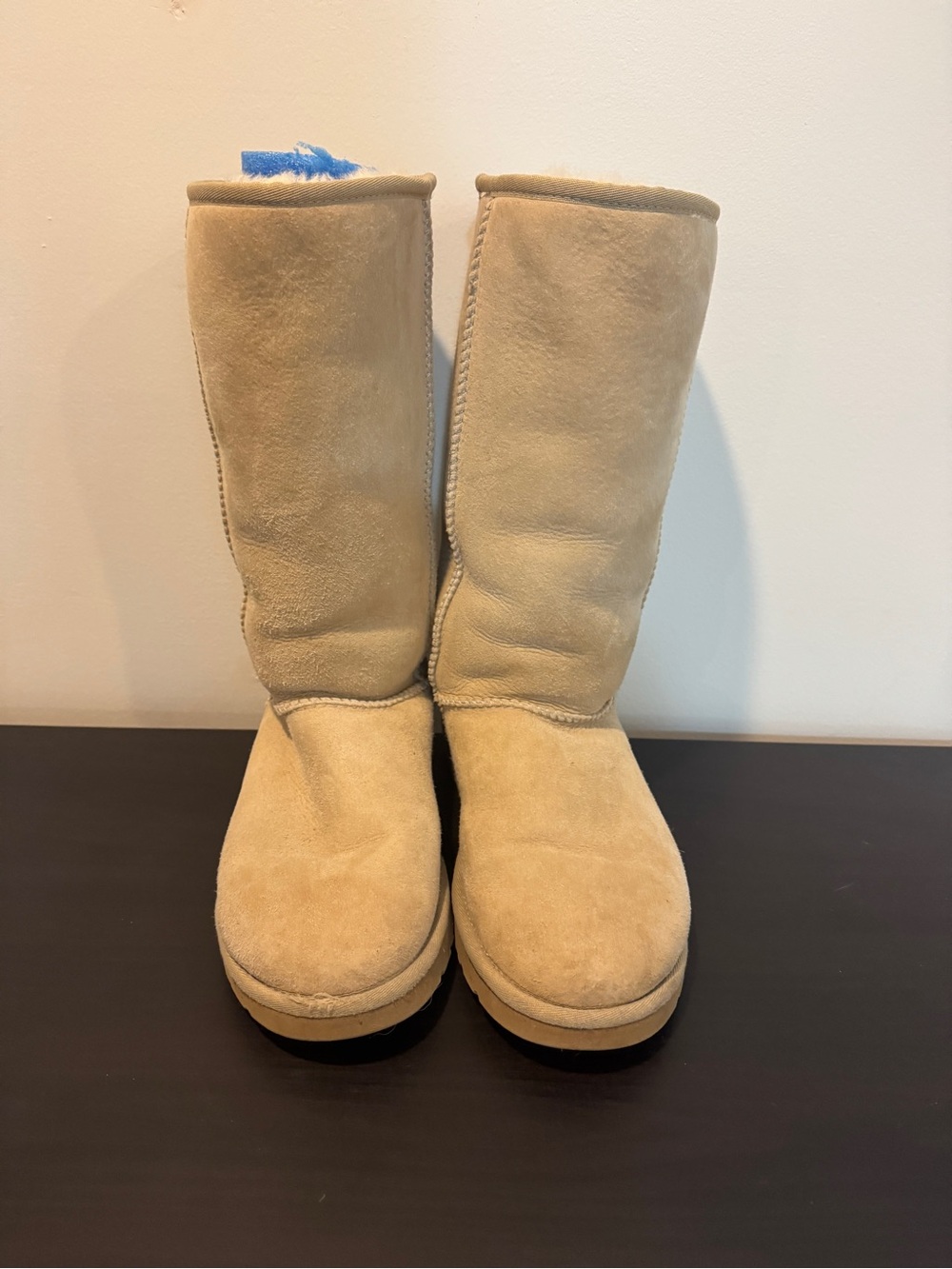 UGG Tall Suede Shearling Boots - Sand